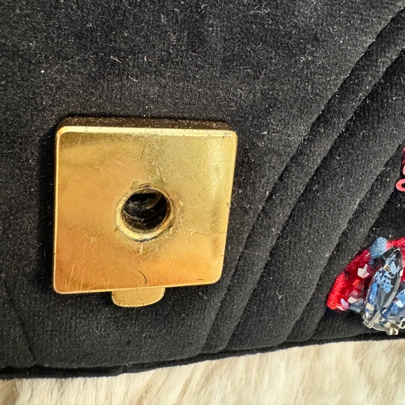 Gucci Velvet Matelasse Embroidered Mini GG Marmont Shoulder Bag - Picture 12 of 16